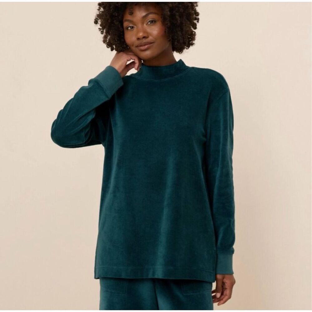 ✨PACT Celestial Organic Pure Velour Mock Tunic Sz Medium Top✨